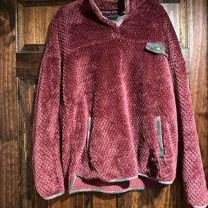 Women’s XL fleece 1/4 button pullover sweatshirt, maroon